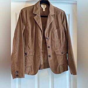 Talbots Brown Lightweight Corduroy Shirt Jacket / Blazer with Notched Lapel